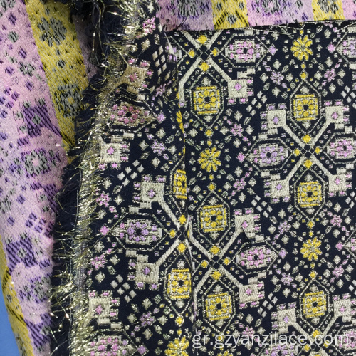 Μαύρο χρυσό διπλό είδος Jacquard Brocade Fabric